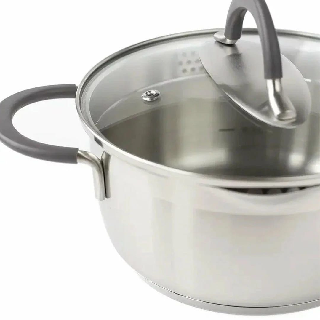 Кастрюля с 2-мя носиками с крышкой 2л "ИДЕАЛ" с силикон. ручками (арт. ID-1820), норма - фото 3