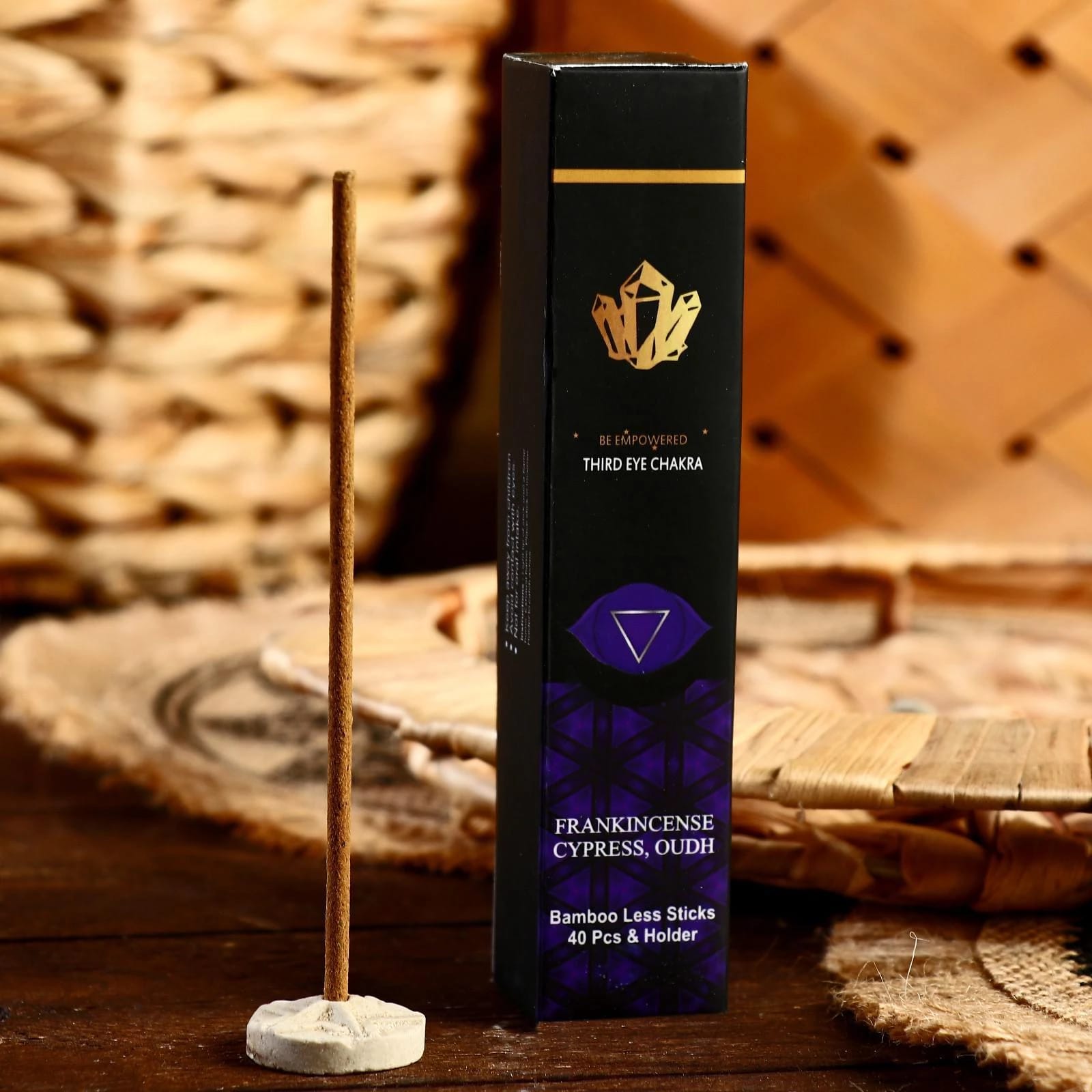 АРОМАНАБОР "CHAKRA" 40 ПАЛОЧЕК С ПОДСТАВКОЙ "ЛАДАН, КИПАРИС И АУД"   5010618, норма - фото 1