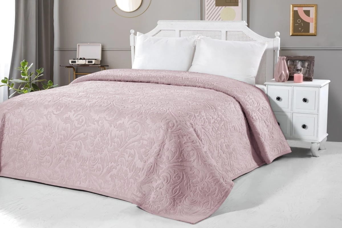 Плед Arya С Тиснением 220x240 Valencia Сухая Роза, норма - фото 1