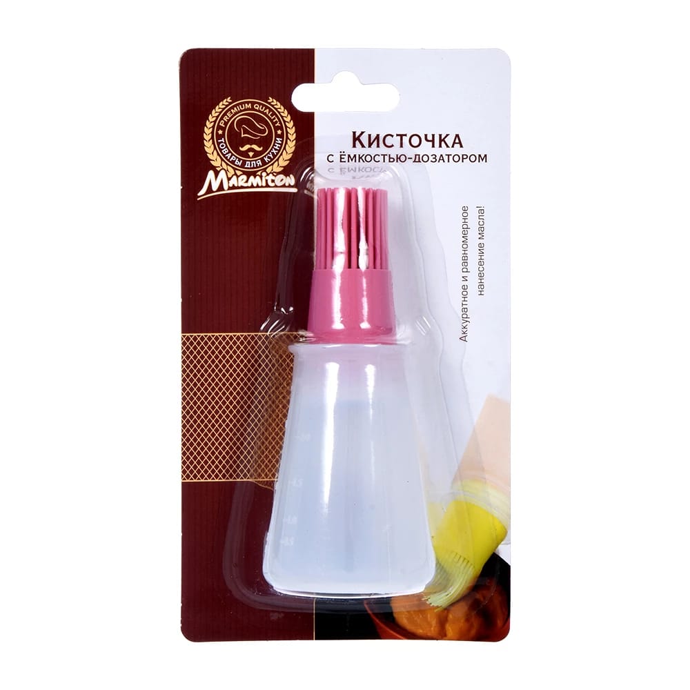 Кисточка с ёмкостью-дозатором из силикона, 11,5*5 см "Marmiton" /96/24 (арт.17208), норма - фото 1