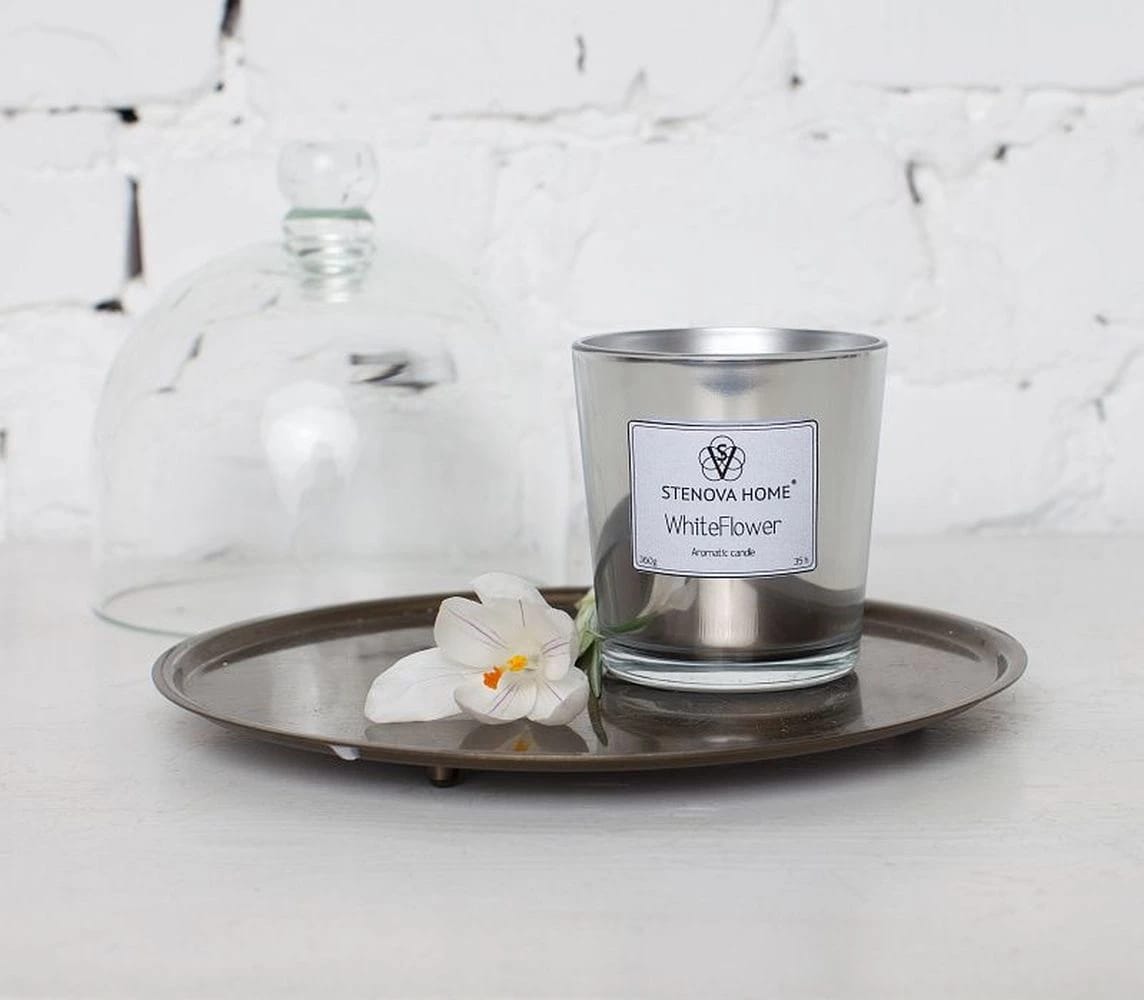 Свеча ароматическая STENOVA HOME WhiteFlowers (арт.811022), норма - фото 1
