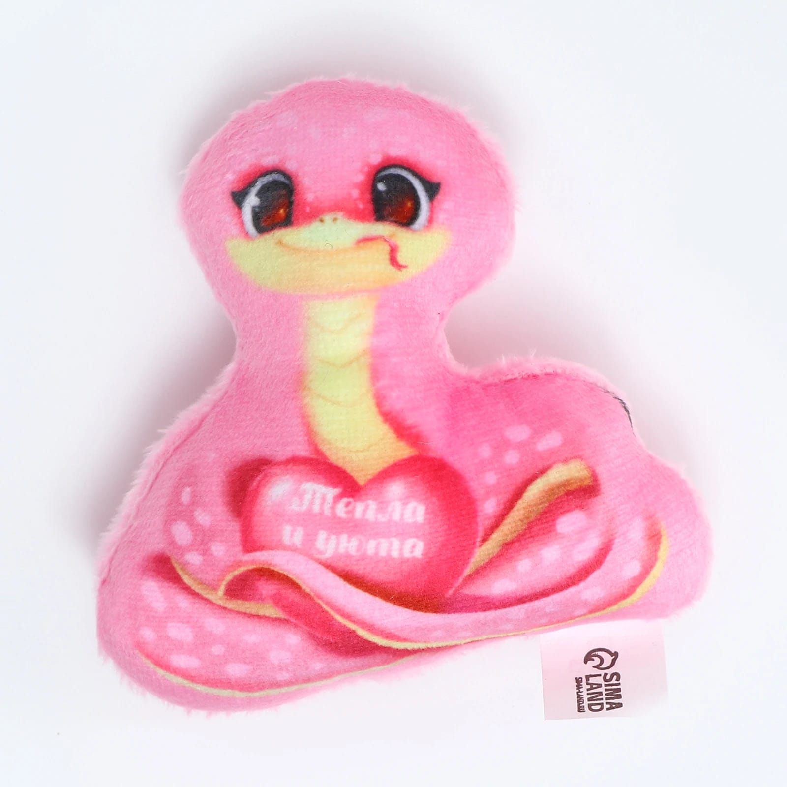 Игрушка - магнит "Змея" 7,7*9 см, розовая   10450928, норма - фото 1