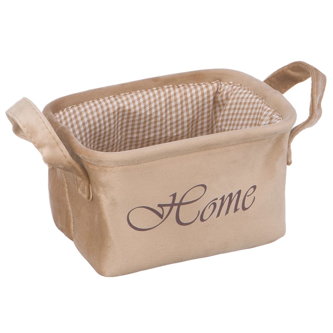 Корзина для хранения "Велюр", Д210 Ш160 В120, бежевый, норма - фото 1