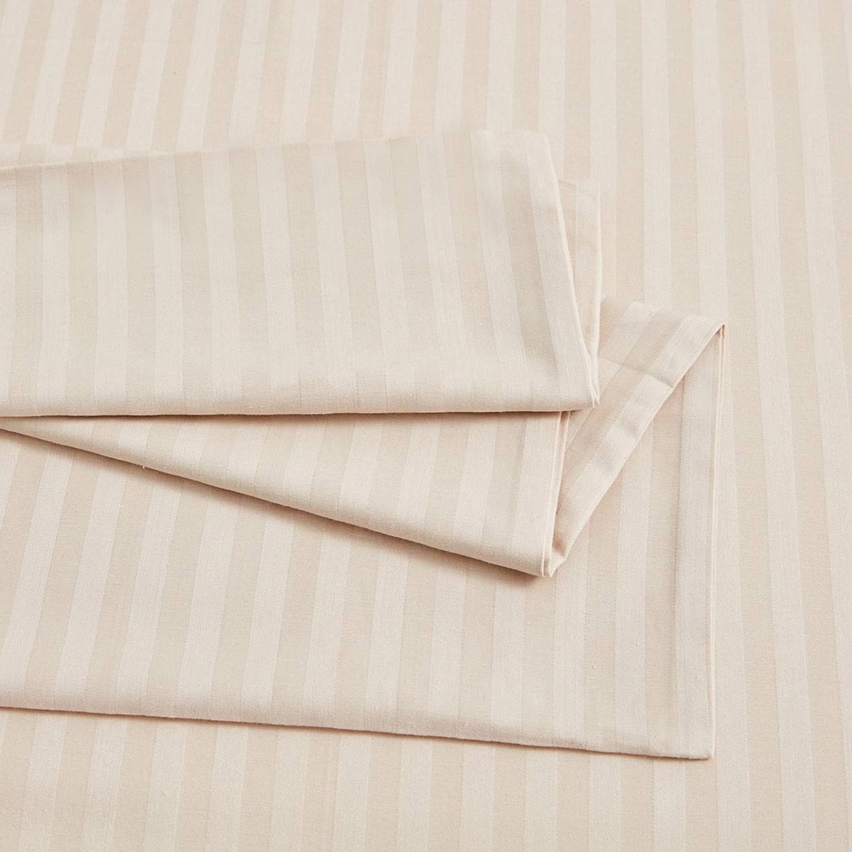 Простынь 240*260 Arya Полосатый Сатин 2 Сп. Otel Бежевый, норма - фото 1