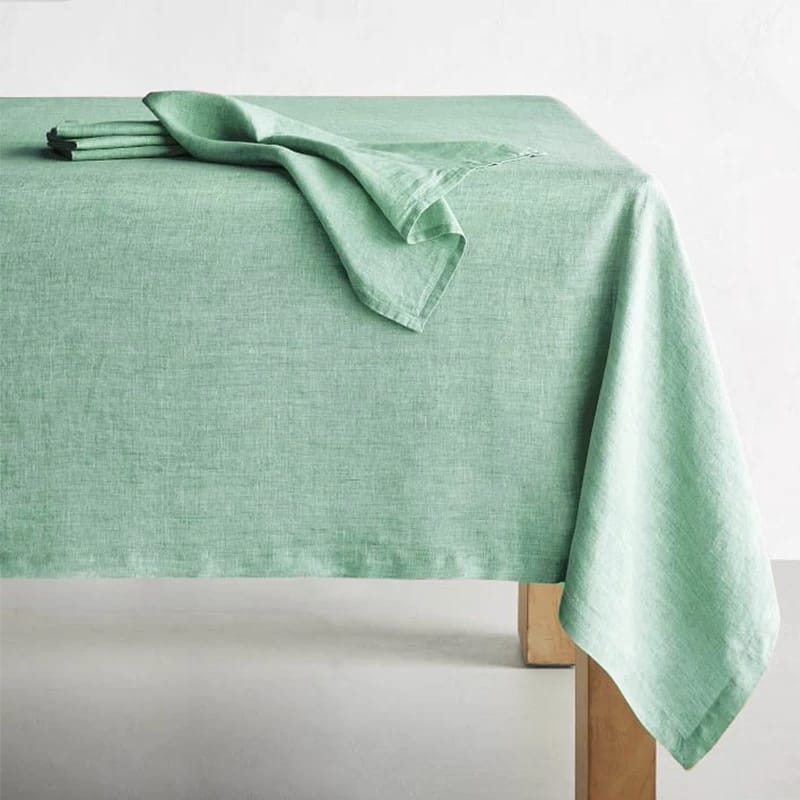 СКАТЕРТЬ ЛЕН (МЕНТОЛОВЫЙ) ЕВРОУГОЛОК ,137*220, ПАКЕТ, ФЛАЕР, АРТ.01036, норма - фото 1