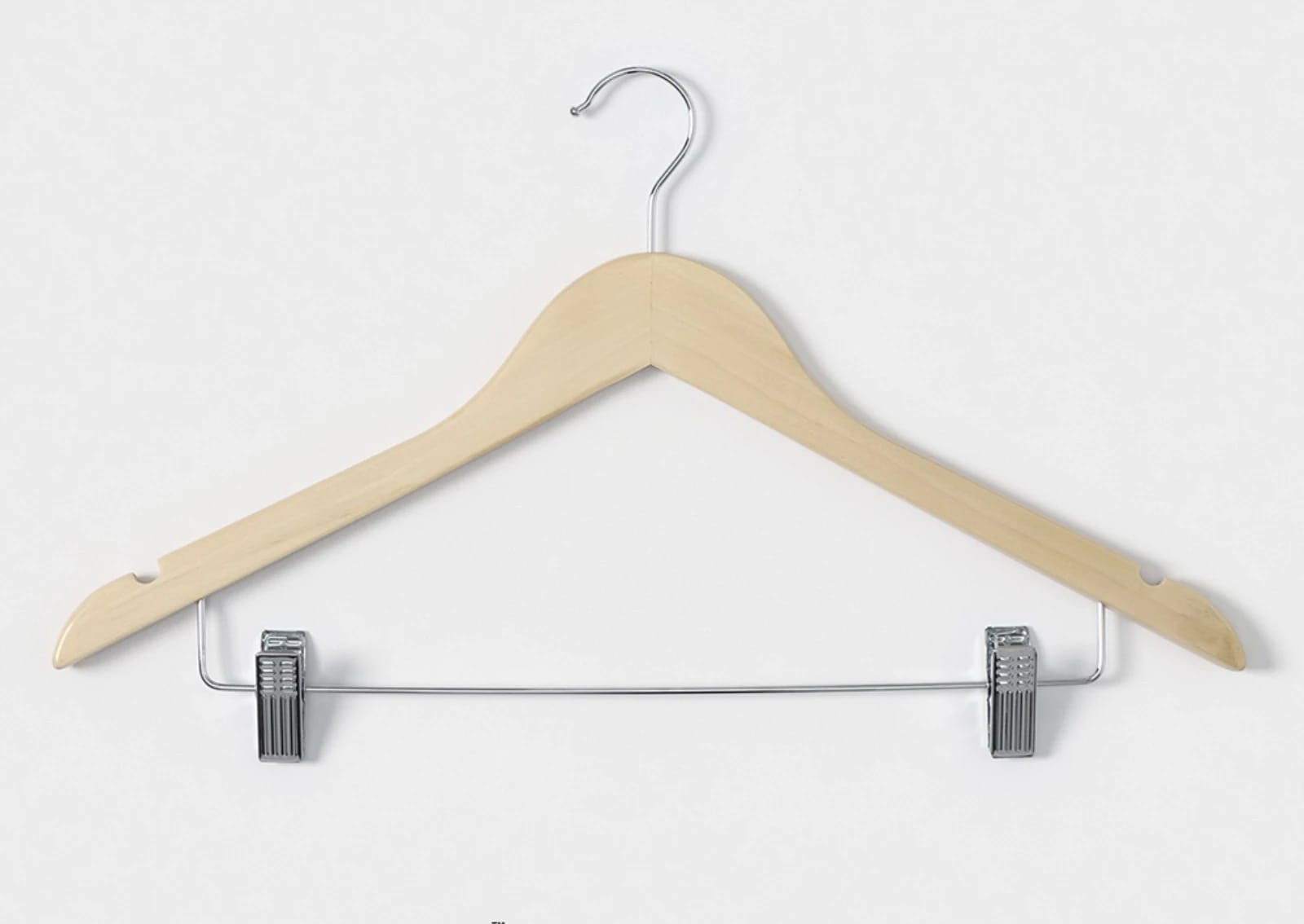 Вешалка-плечики с зажимами, 44,5х1,2х24,5 см, светлое дерево, лотос 9348089, норма - фото 1