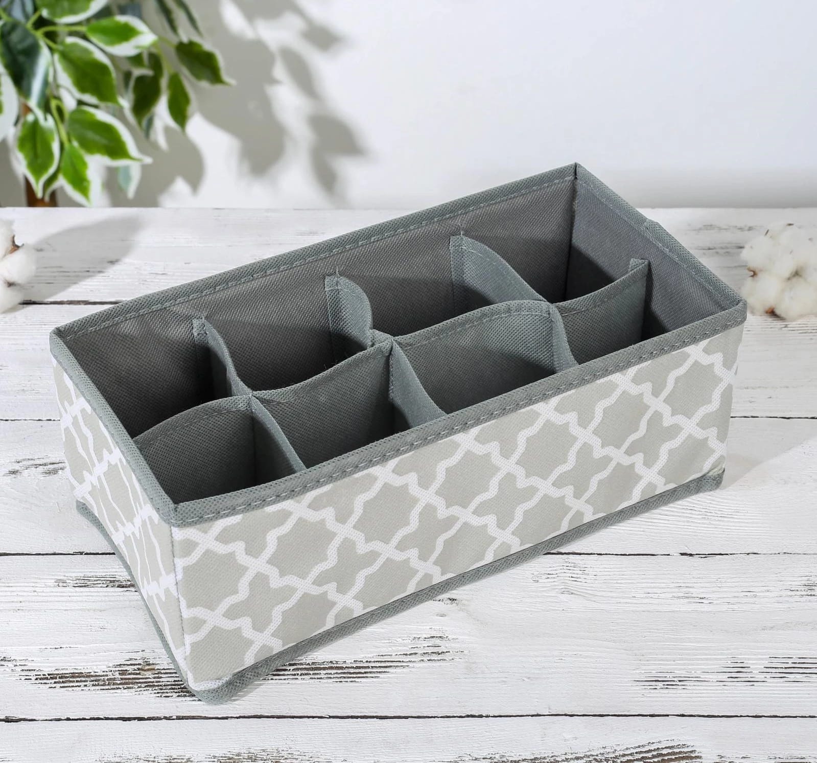 Органайзер для белья 8 ячеек 28х15х13 см "Гранж", цвет серый   5156423, норма - фото 1