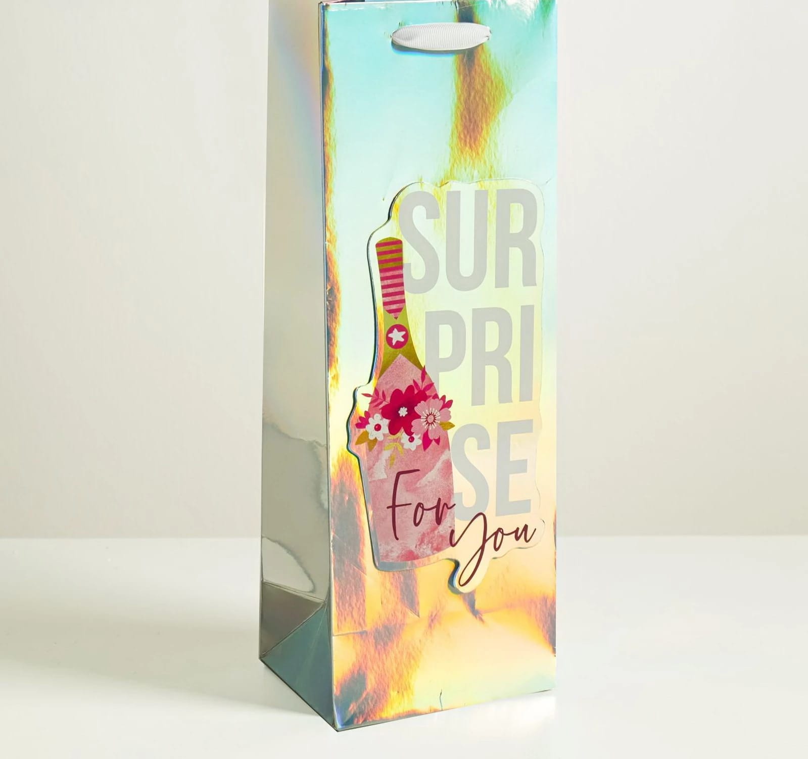 Пакет под бутылку Surprise 13×36×10 см, голографический 4807296, норма - фото 1