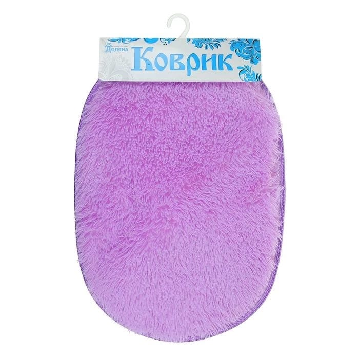 Коврик для ванной "Пушистик" 40х60 см овальный, сиреневый, норма - фото 1