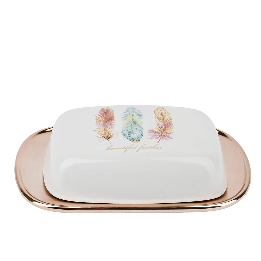 Масленка "Перья" 18*12*4,5 см, п/у. (арт.1750178), норма - фото 1