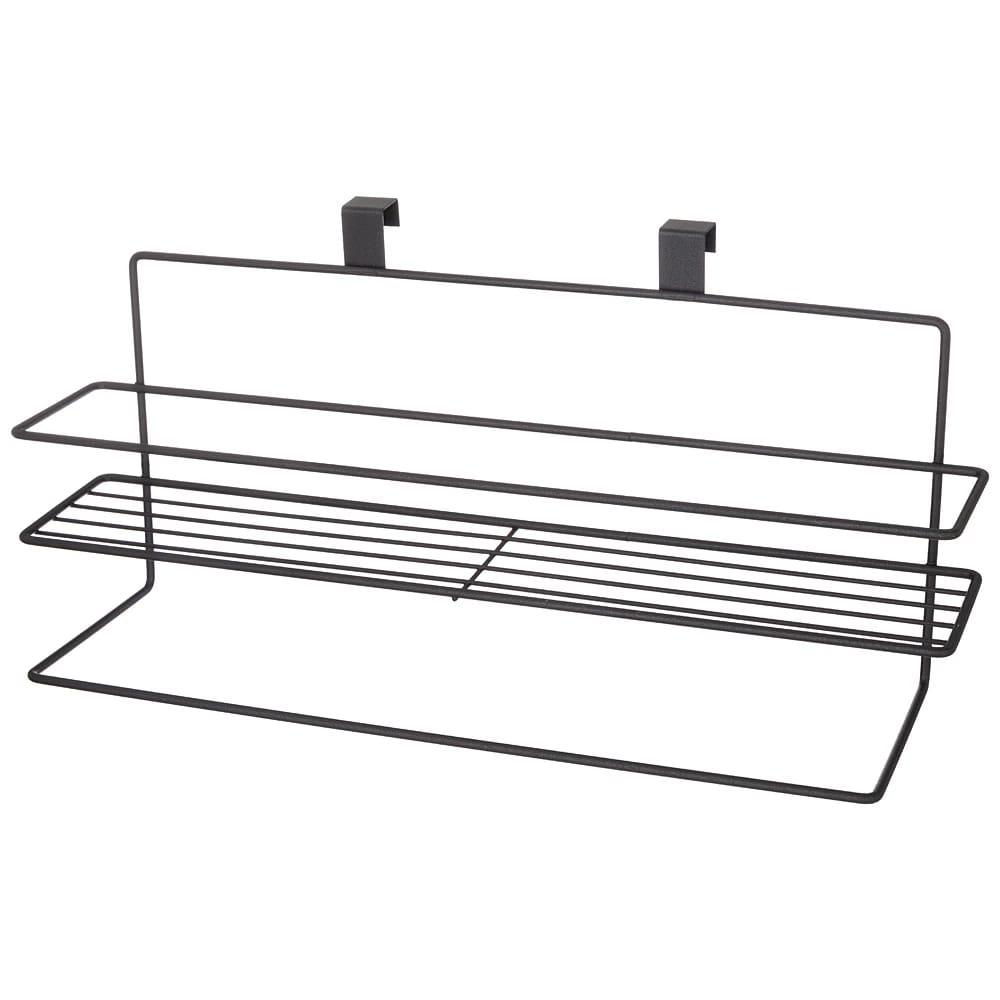 Держатель для полотенца с полкой 40*12*16 см навесной, черный (арт.768-717), норма - фото 1