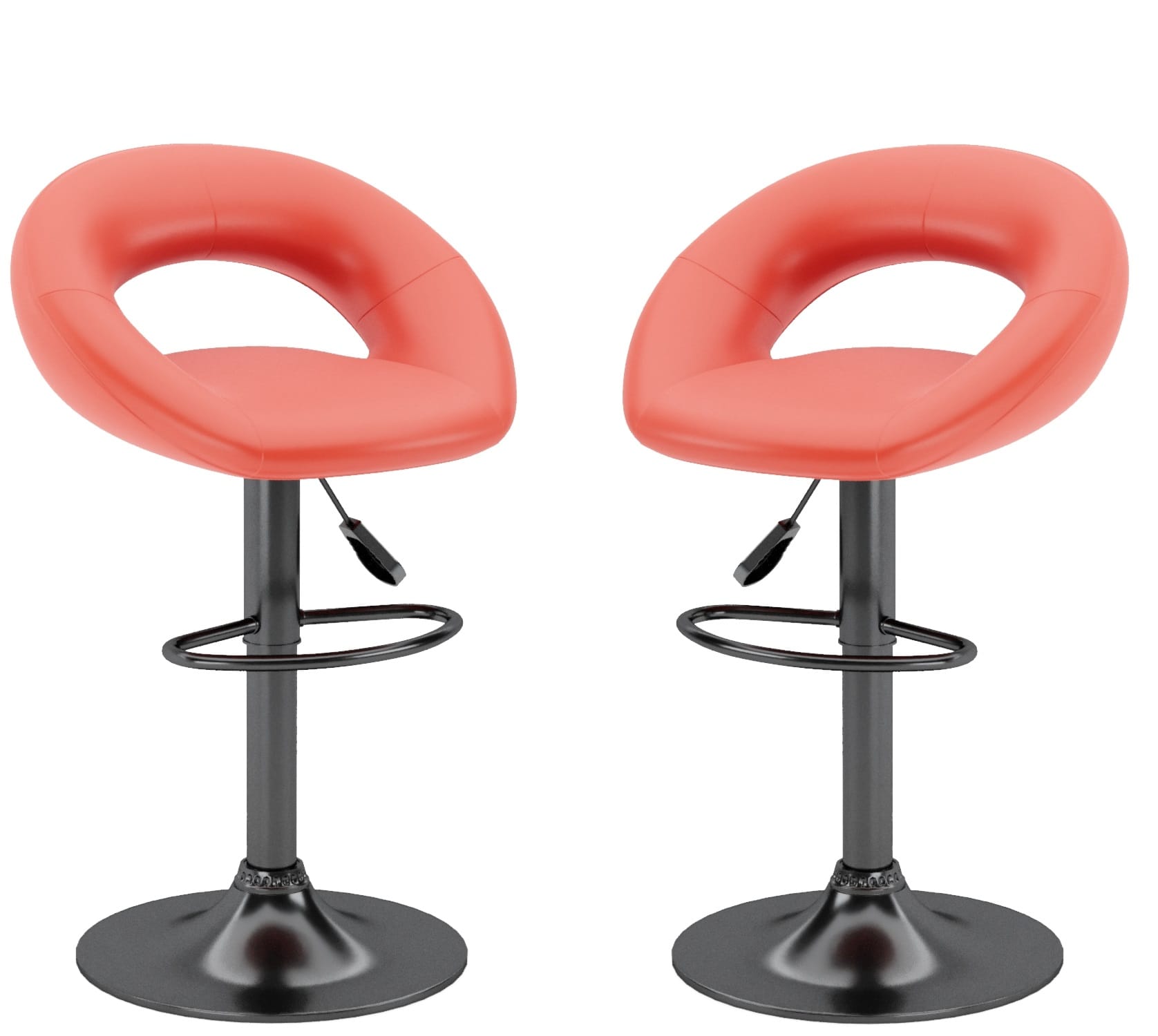Стул барный (арт. ZS-603), опора ЧЕРНЫЙ (комплект 2 шт.) (PU red (к/з красн.)) - фото 1