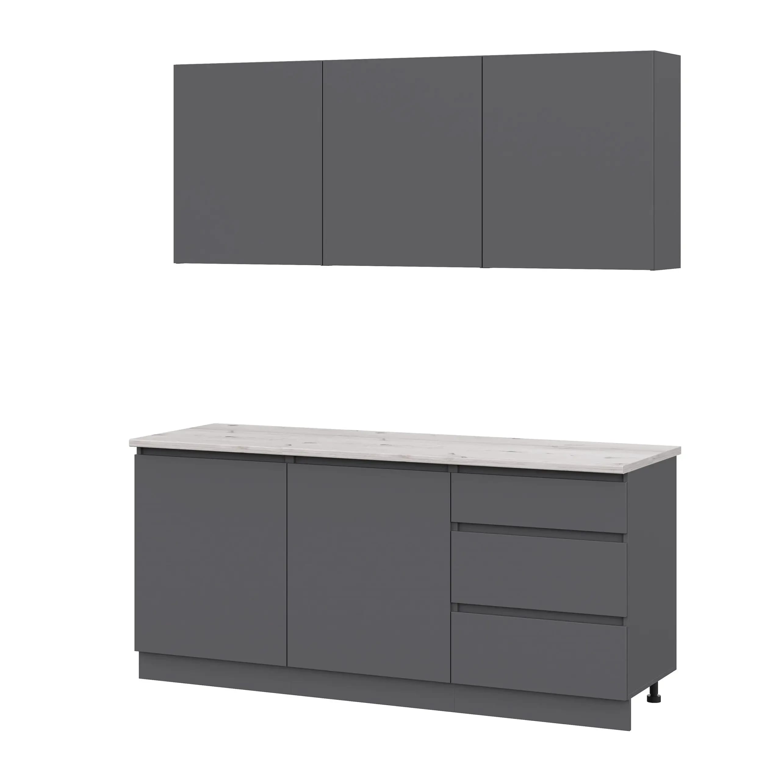 АЙДЕН (серый графит/серый графит/ столешница сосна бискайская) - фото 2