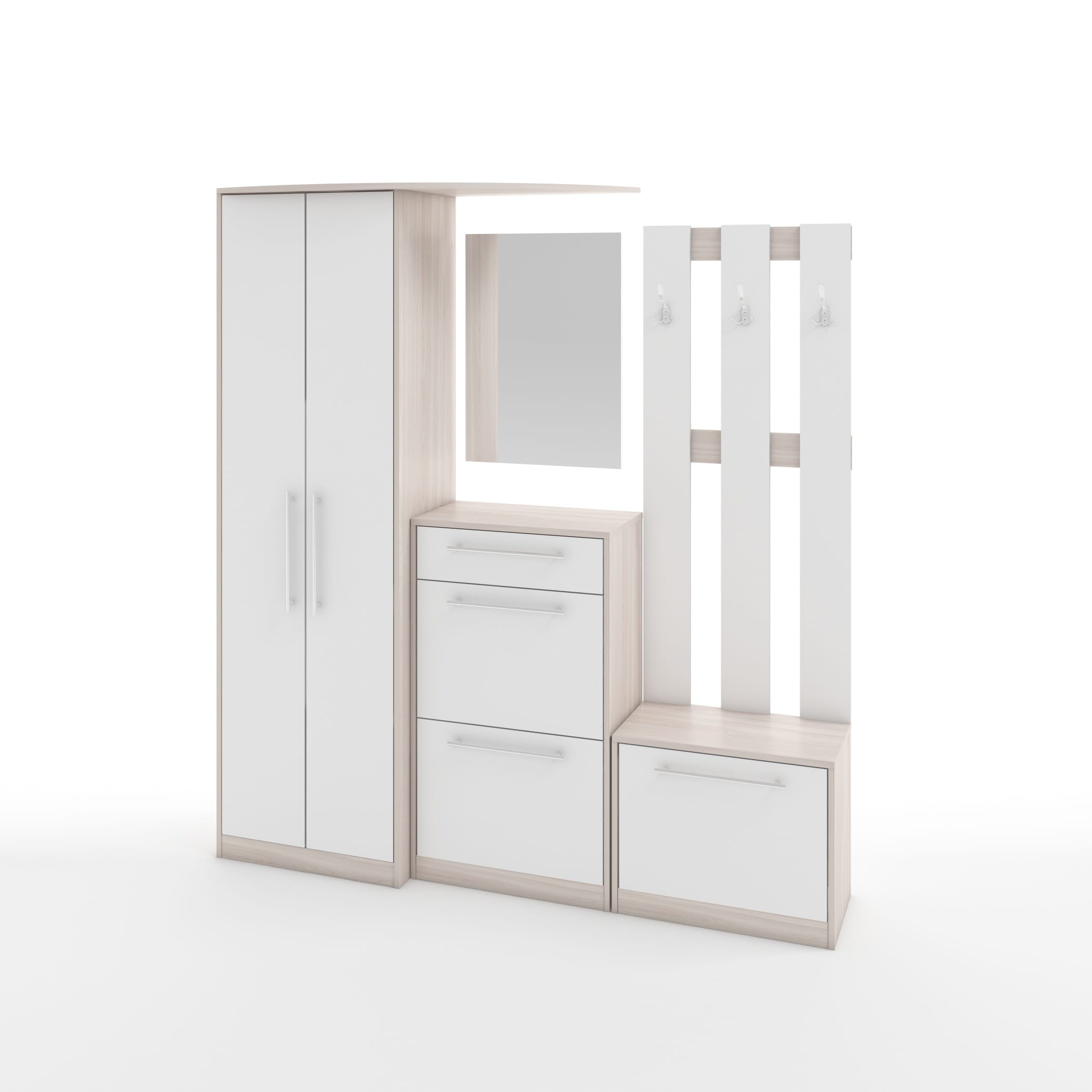 П19 МАРИКА (М) (ясень светлый/белый шагрень) - фото 1