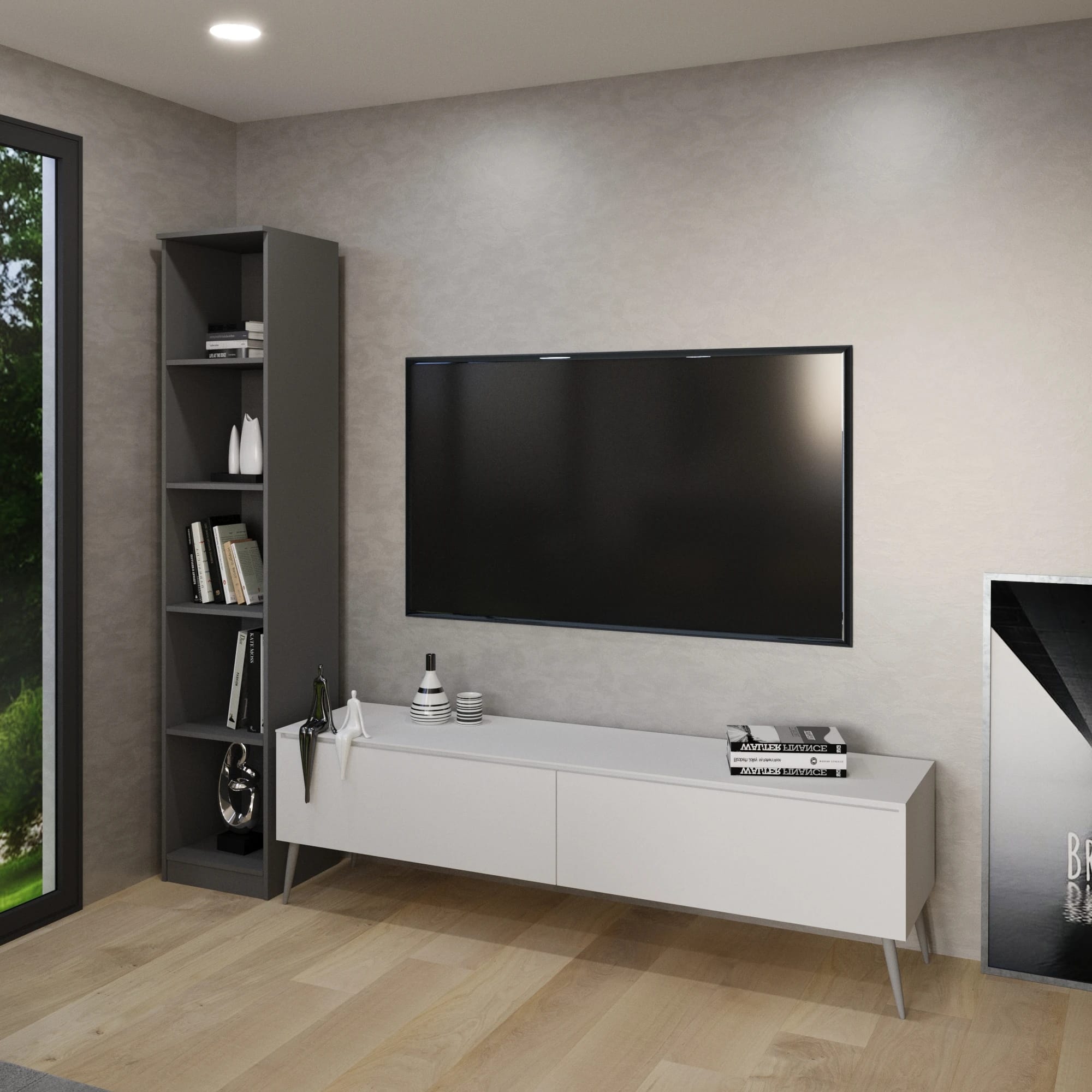 ГЛОСС (белый глянец/стекло белый глянец, опоры белые) - фото 2