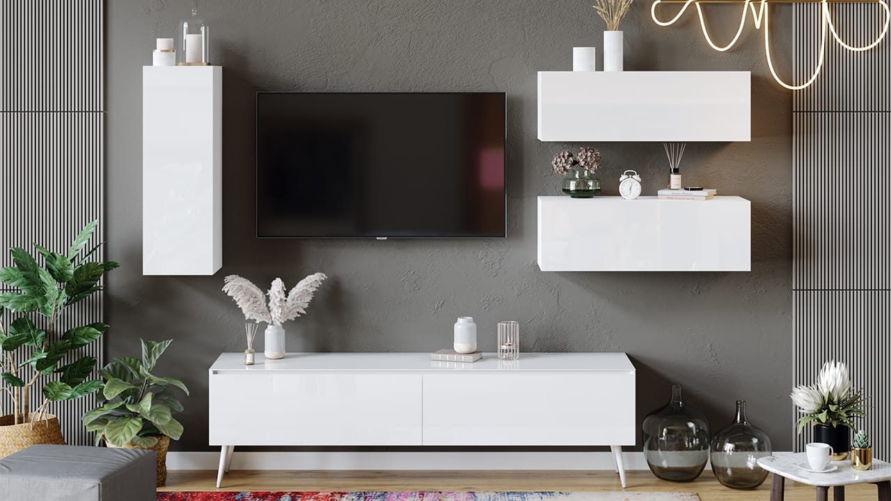 ГЛОСС (белый глянец/стекло белый глянец, опоры белые) - фото 6