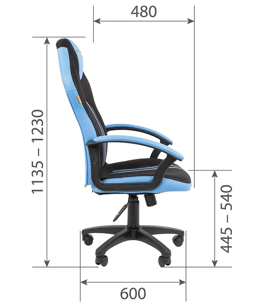 CHAIRMAN GAME 26 (черный/голубой) - фото 5