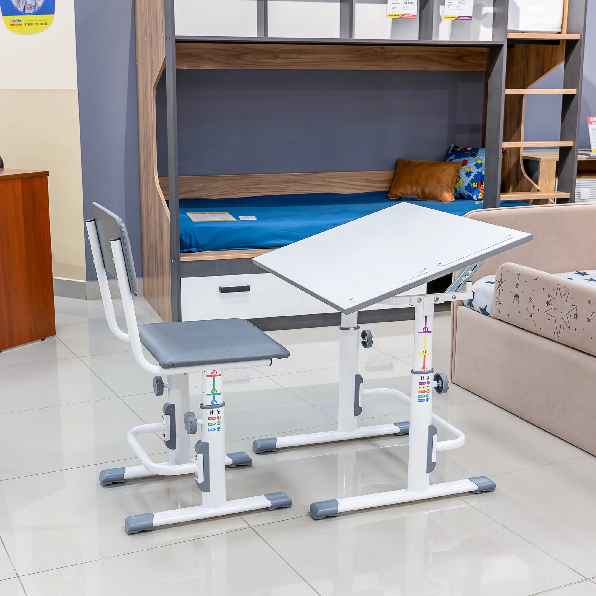 POLINI KIDS SIMPLE M1 750*550 (Белый-серый (арт.0001555.55)) - фото 8