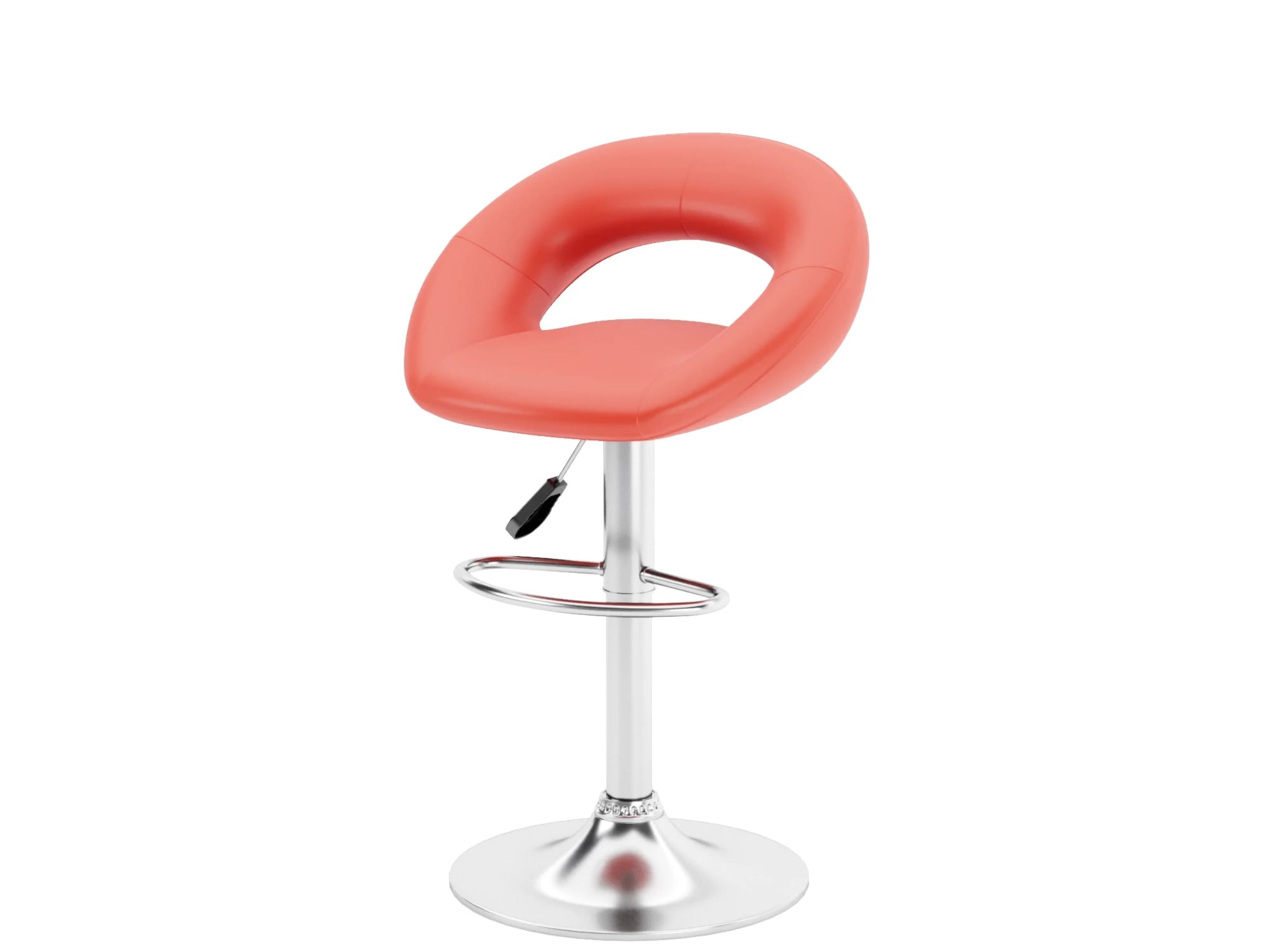 Стул барный (арт. ZS-603), опора ХРОМ (комплект 2 шт.) (PU red (к/з красн.)) - фото 2
