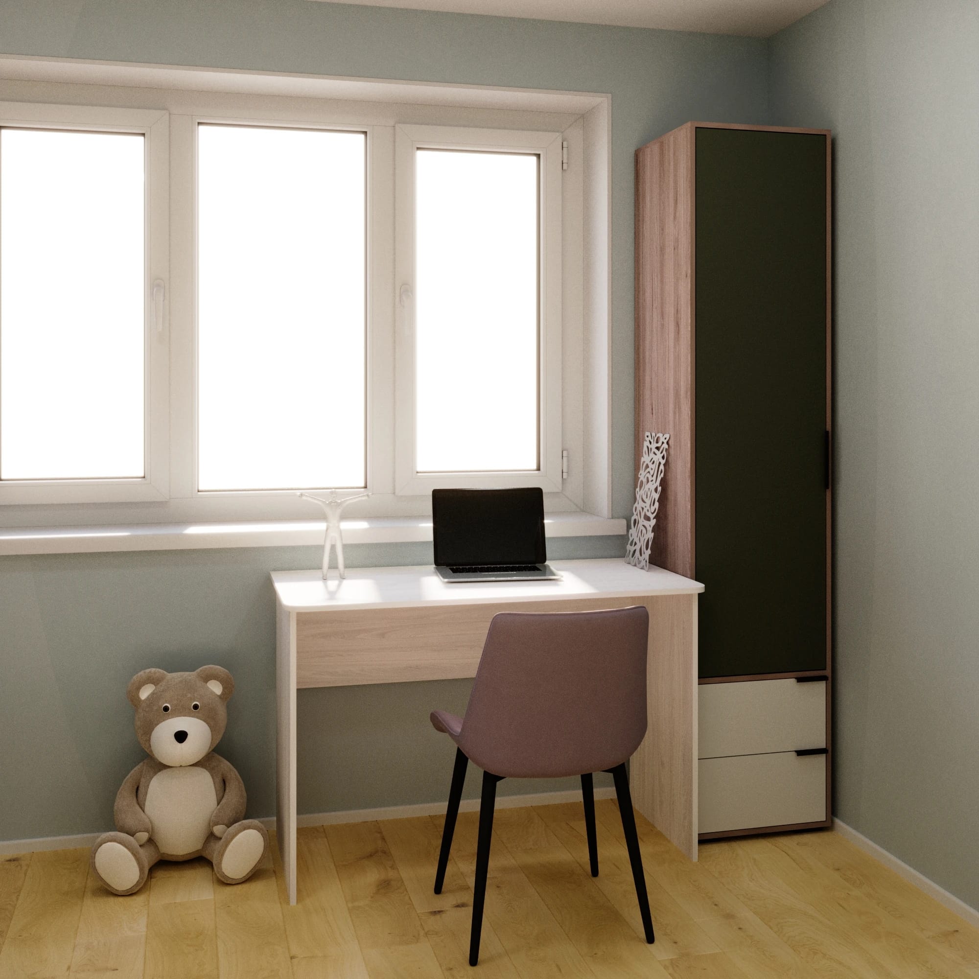 ЛЕО (Гикори джексон/Белый матовый/Дымчатый зеленый) - фото 2