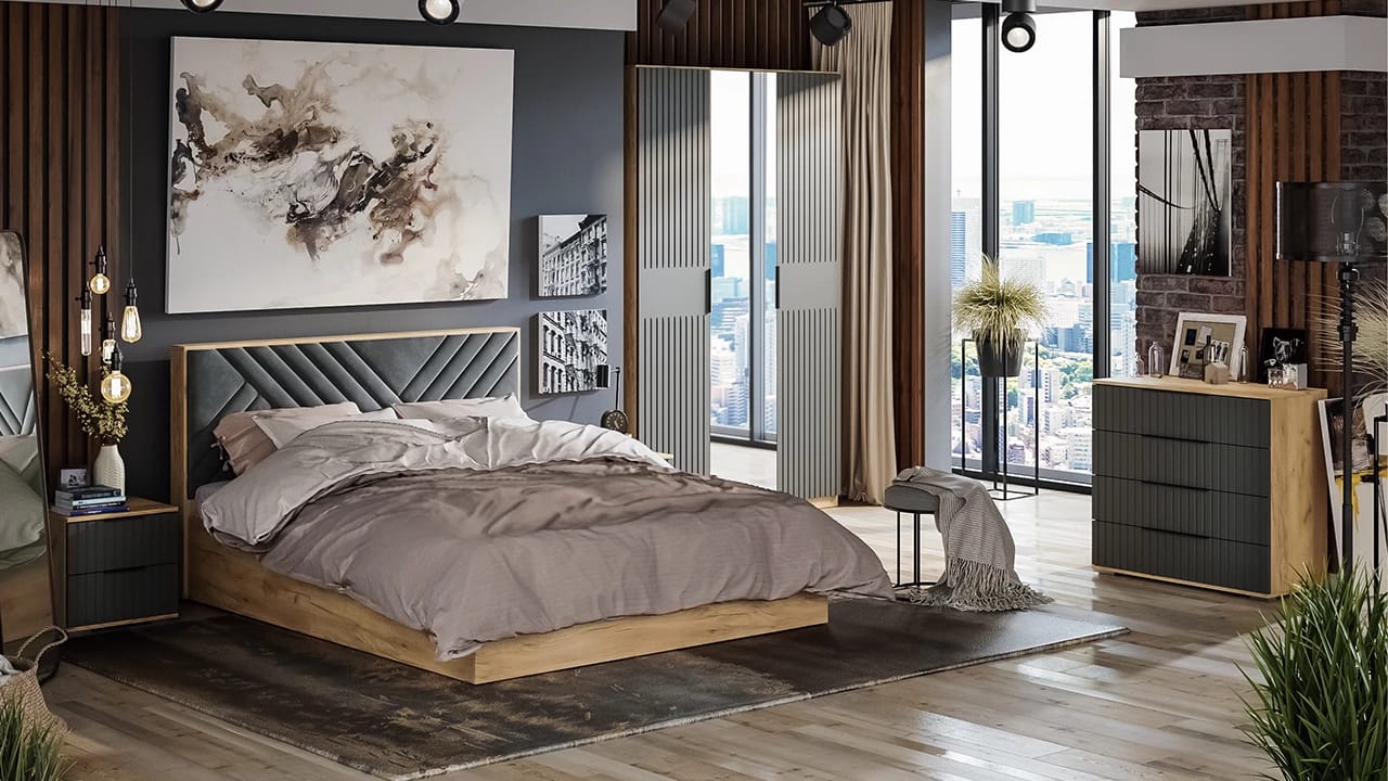 ХИЛТОН (дуб крафт золотой/графит матовый) - фото 4