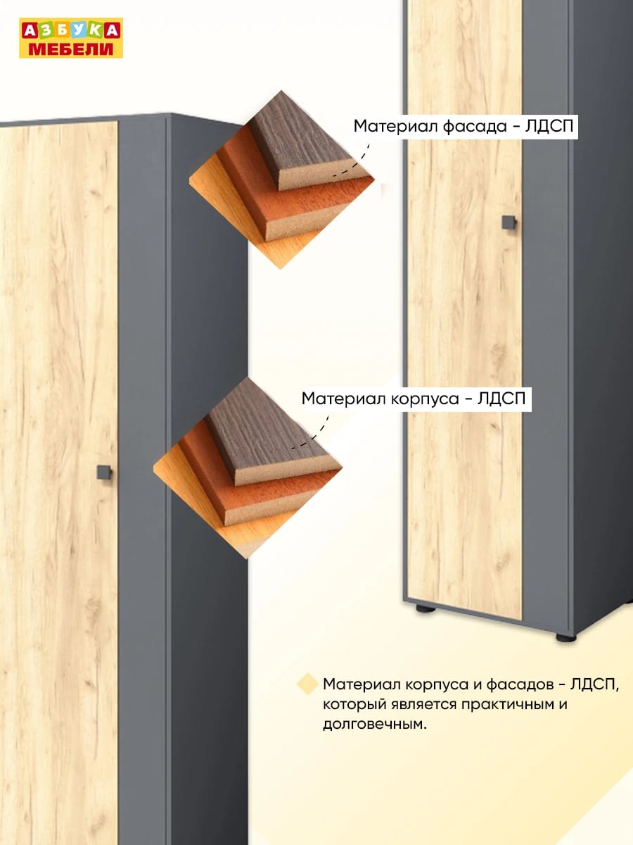 МИНИ ЛАЙТ (Дуб золотой крафт/серый графит) - фото 5