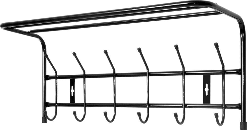 ВЕШАЛКА НАСТЕННАЯ С ПОЛКОЙ (АРТ. ВП6) (черный) - фото 1