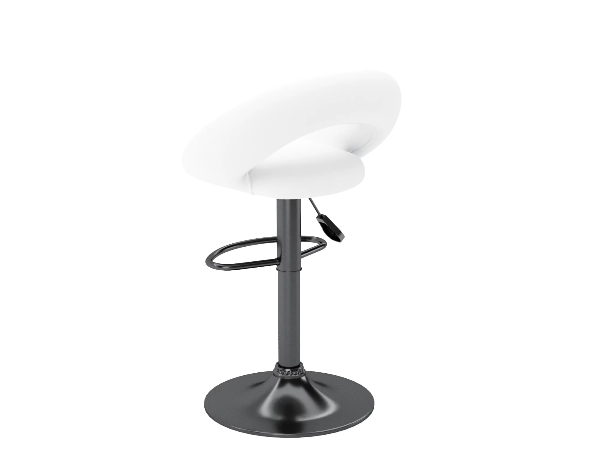 Стул барный (арт. ZS-603), опора ЧЕРНЫЙ (комплект 2 шт.) (PU белый (к/з белый)) - фото 4