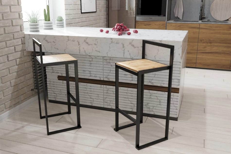 СТУЛ БАРНЫЙ (АРТ. СМ007.0) (МЕТАЛЛ Черный Муар (0009)/ЛДСП Дуб Вотан (0157))) - фото 4