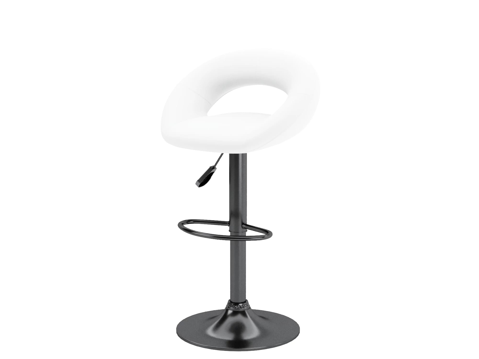 Стул барный (арт. ZS-603), опора ЧЕРНЫЙ (комплект 2 шт.) (PU белый (к/з белый)) - фото 3