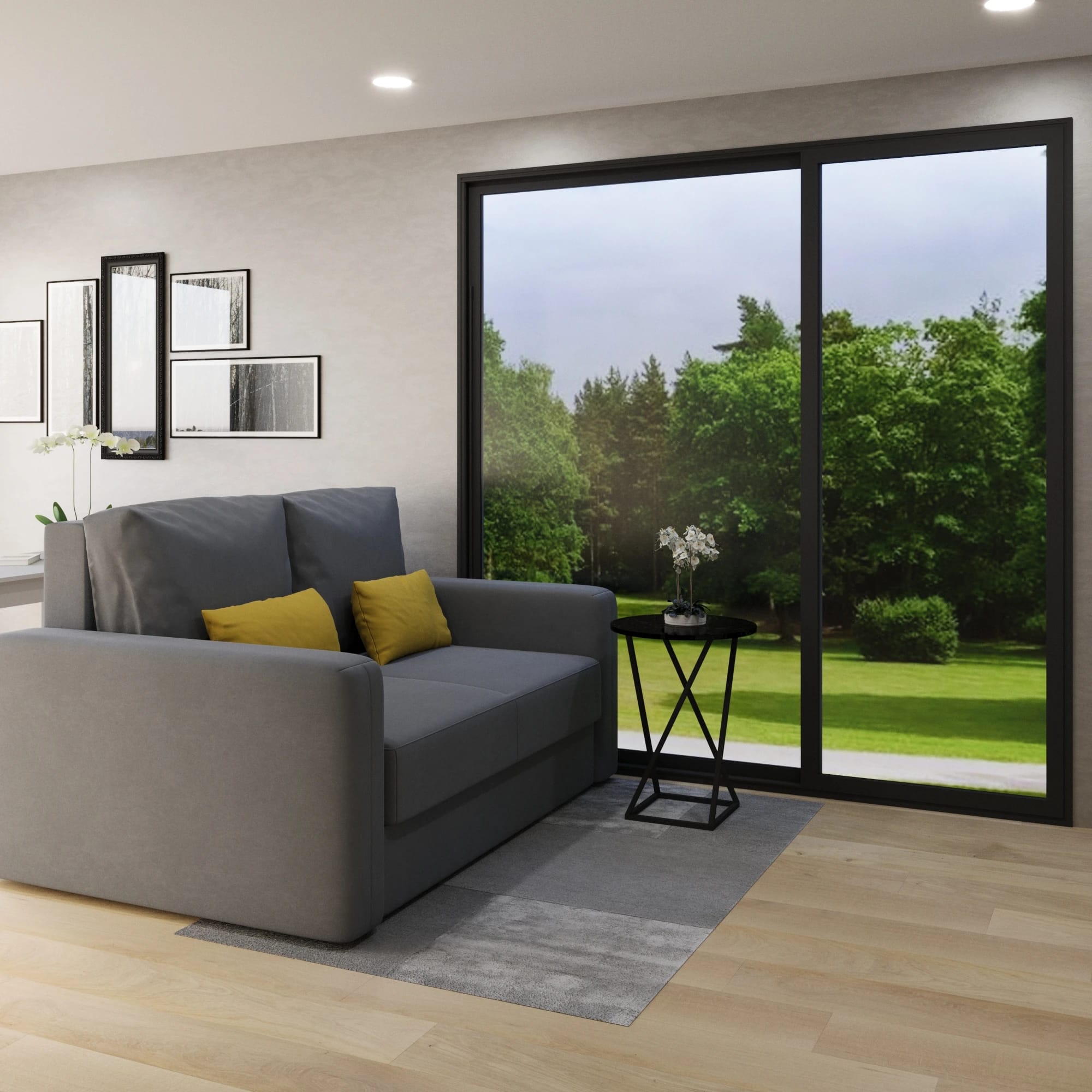 ДП 1-03-05 (чёрный/стекло с рисунком мрамор черный) - фото 5