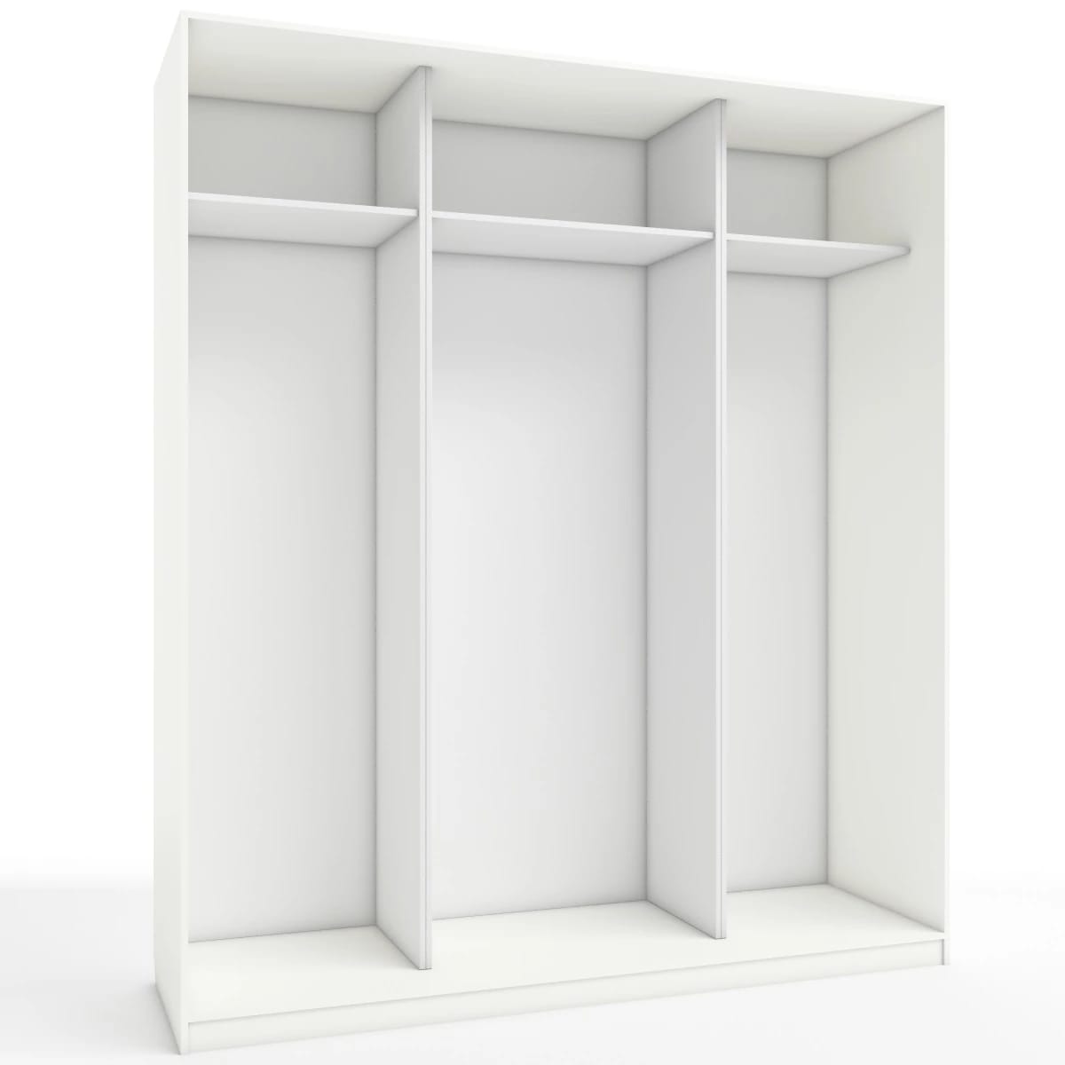 КОРПУС ШКАФА 2000*600*2300 ММ С АНТРЕСОЛЬНЫМИ ПОЛКАМИ (Корпус: БЕЛЫЙ шагрень, Наполнение: БЕЛЫЙ шагрень) - фото 1