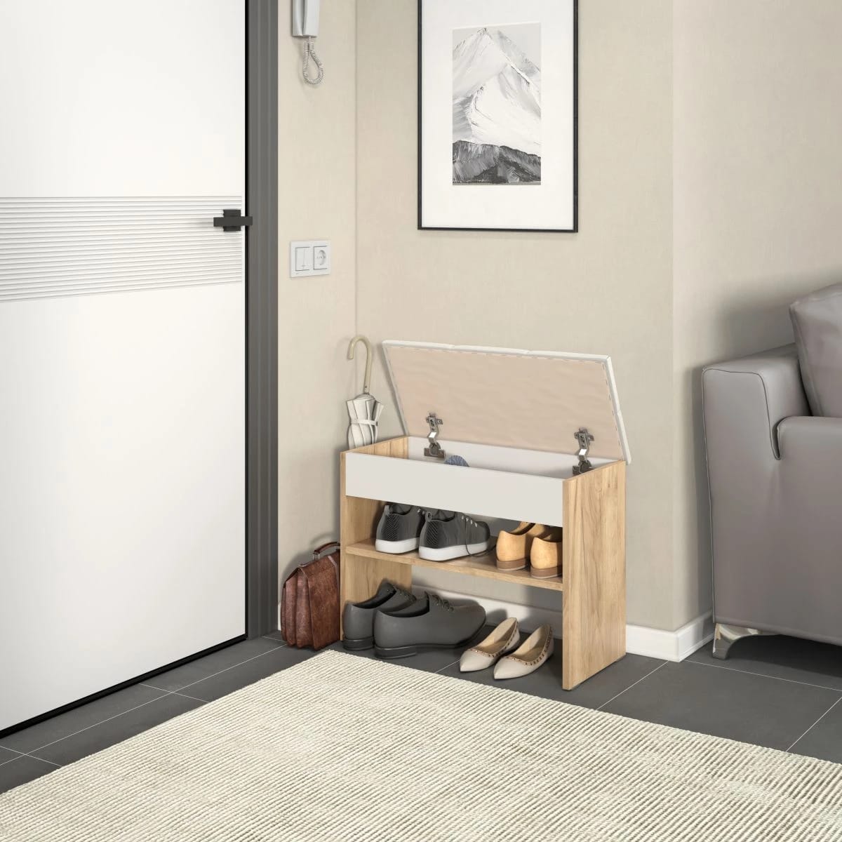 ЛЕССИ-М (Дуб крафт золотой/Белое/Б.милк) - фото 6