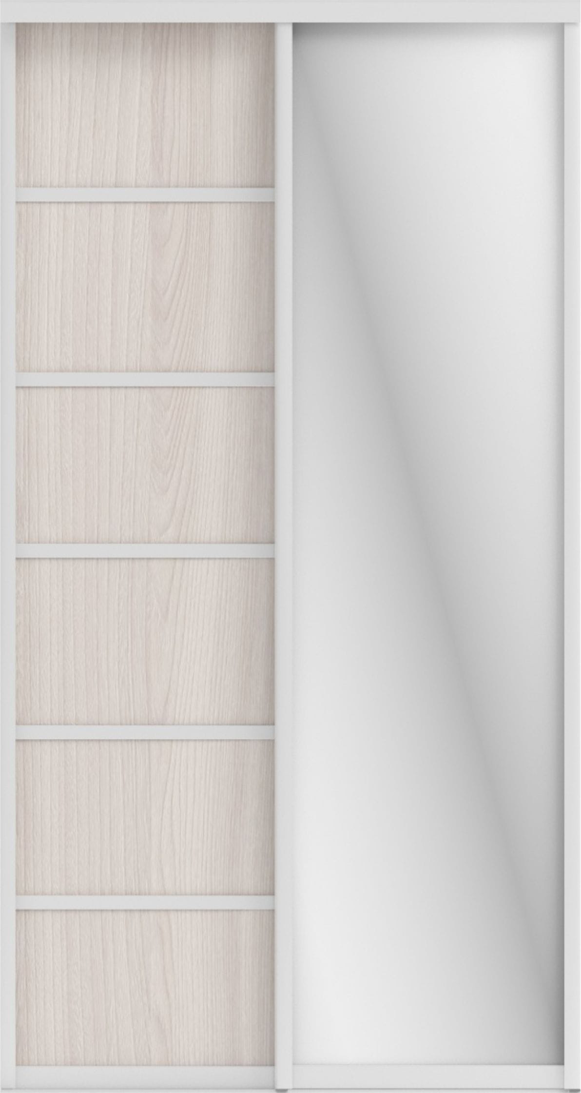 СТИВ (ЗЕРКАЛО/ЛДСП) (ясень светлый/хром) - фото 1