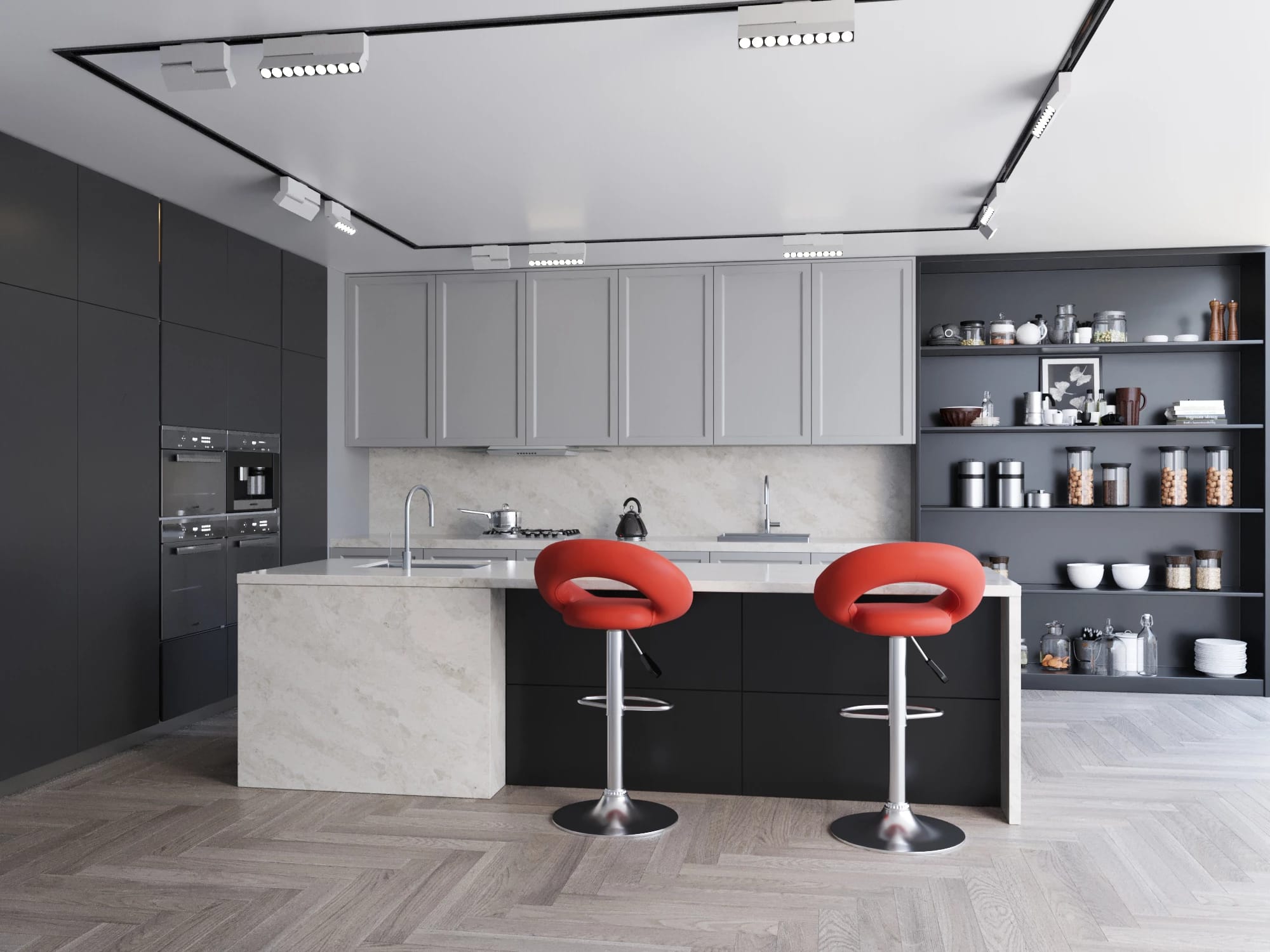 Стул барный (арт. ZS-603), опора ХРОМ (комплект 2 шт.) (PU red (к/з красн.)) - фото 6