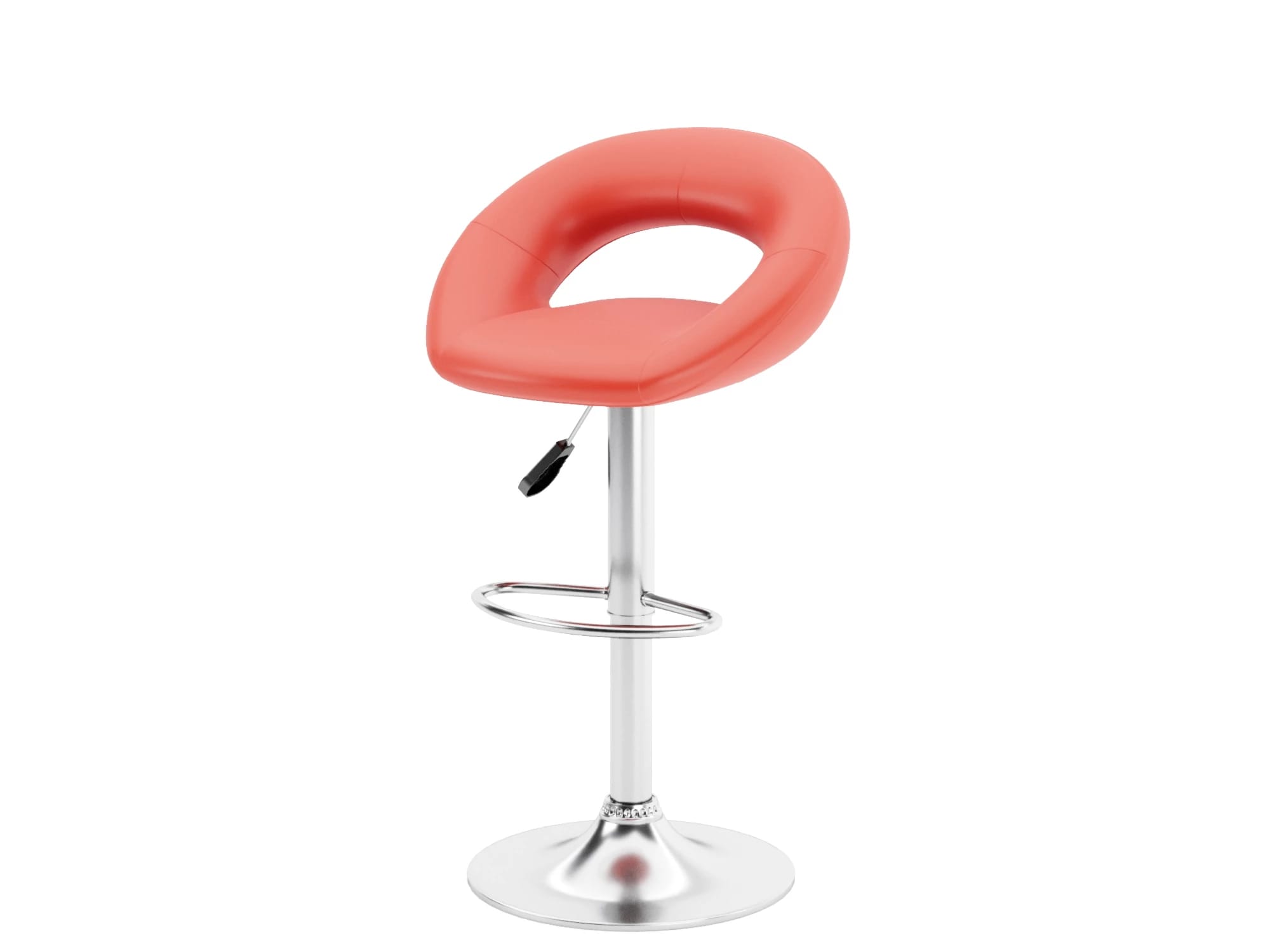 Стул барный (арт. ZS-603), опора ХРОМ (комплект 2 шт.) (PU red (к/з красн.)) - фото 3