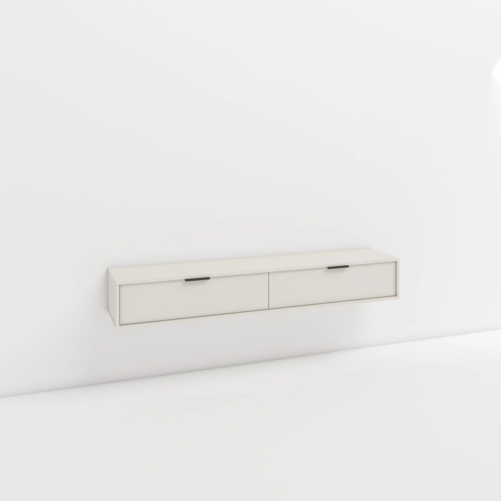 BORG, КОМОД ПОДВЕСНОЙ 2 ЯЩ. (1600*320*232) (тэффи (легкий шелк)/ ручка СА-1, цвет - черный) - фото 1