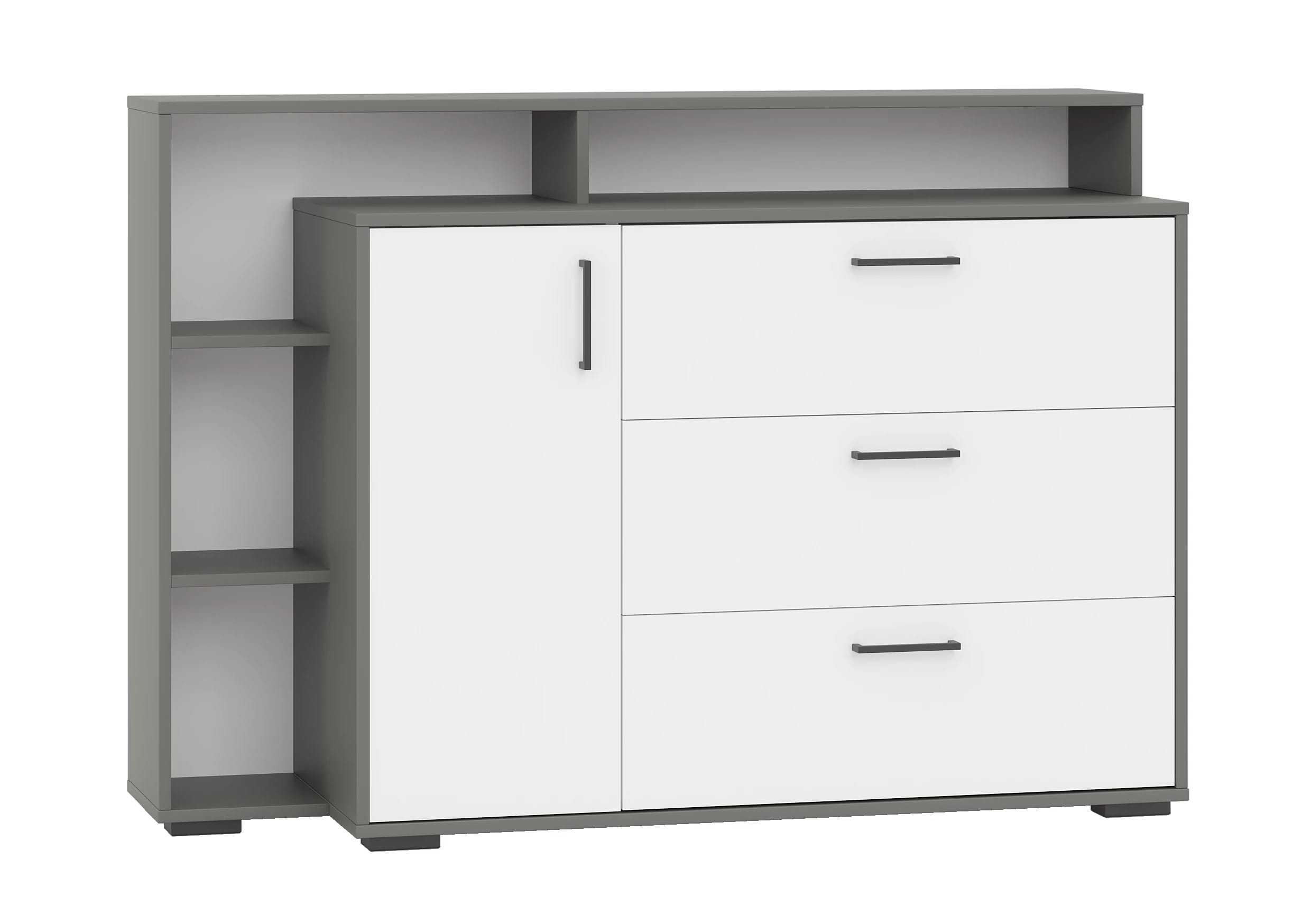 КОМОД С ДВЕРКОЙ И 3ЯЩ. (АРТ. 4-4423) (1320*430*935 ММ) (графит/белый) - фото 3