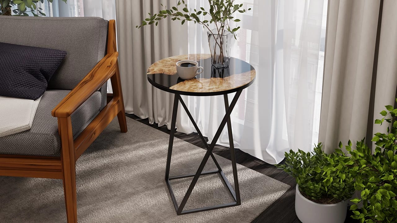 ДП 1-03-05 (чёрный/стекло с рисунком слэб черный) - фото 4