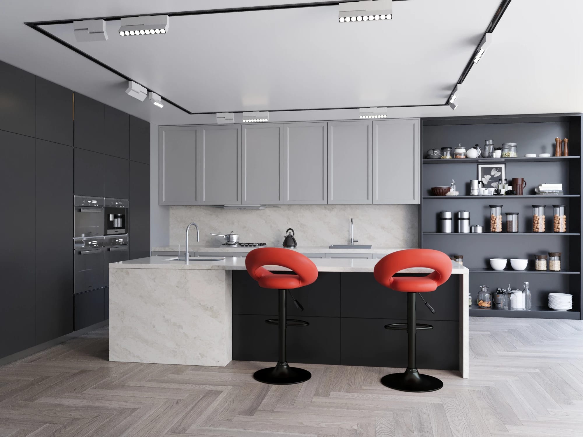 Стул барный (арт. ZS-603), опора ЧЕРНЫЙ (комплект 2 шт.) (PU red (к/з красн.)) - фото 6