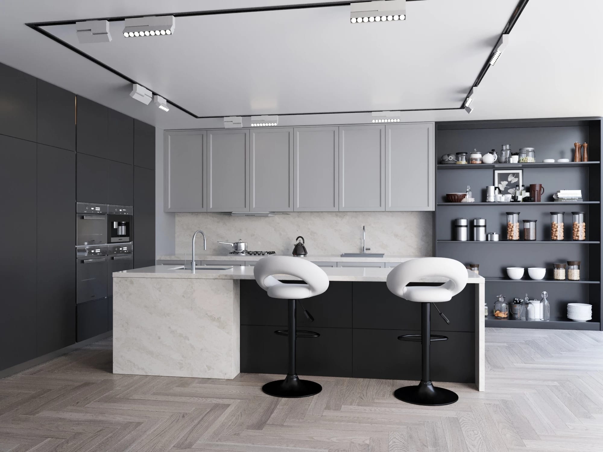 Стул барный (арт. ZS-603), опора ЧЕРНЫЙ (комплект 2 шт.) (PU белый (к/з белый)) - фото 6