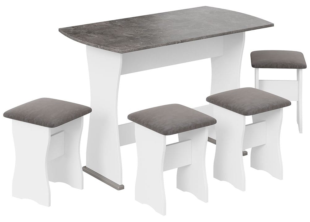 ТИП 1 (белый/ателье темный/иск.замша Stone) - фото 1