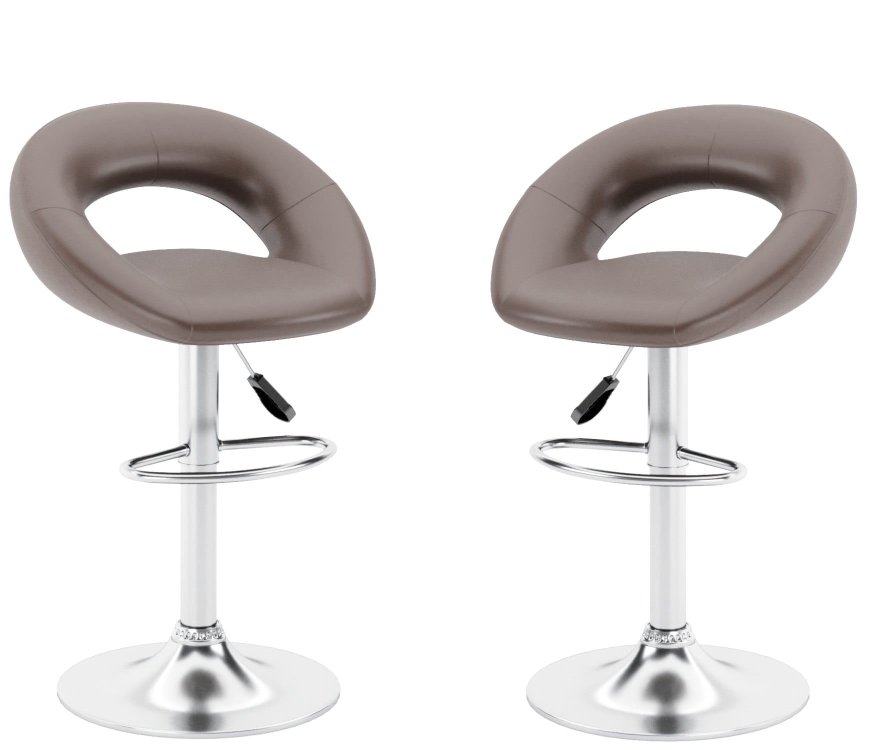 Стул барный (арт. ZS-603), опора ХРОМ (комплект 2 шт.) (PU dark brown (к/з т.корич.)) - фото 1