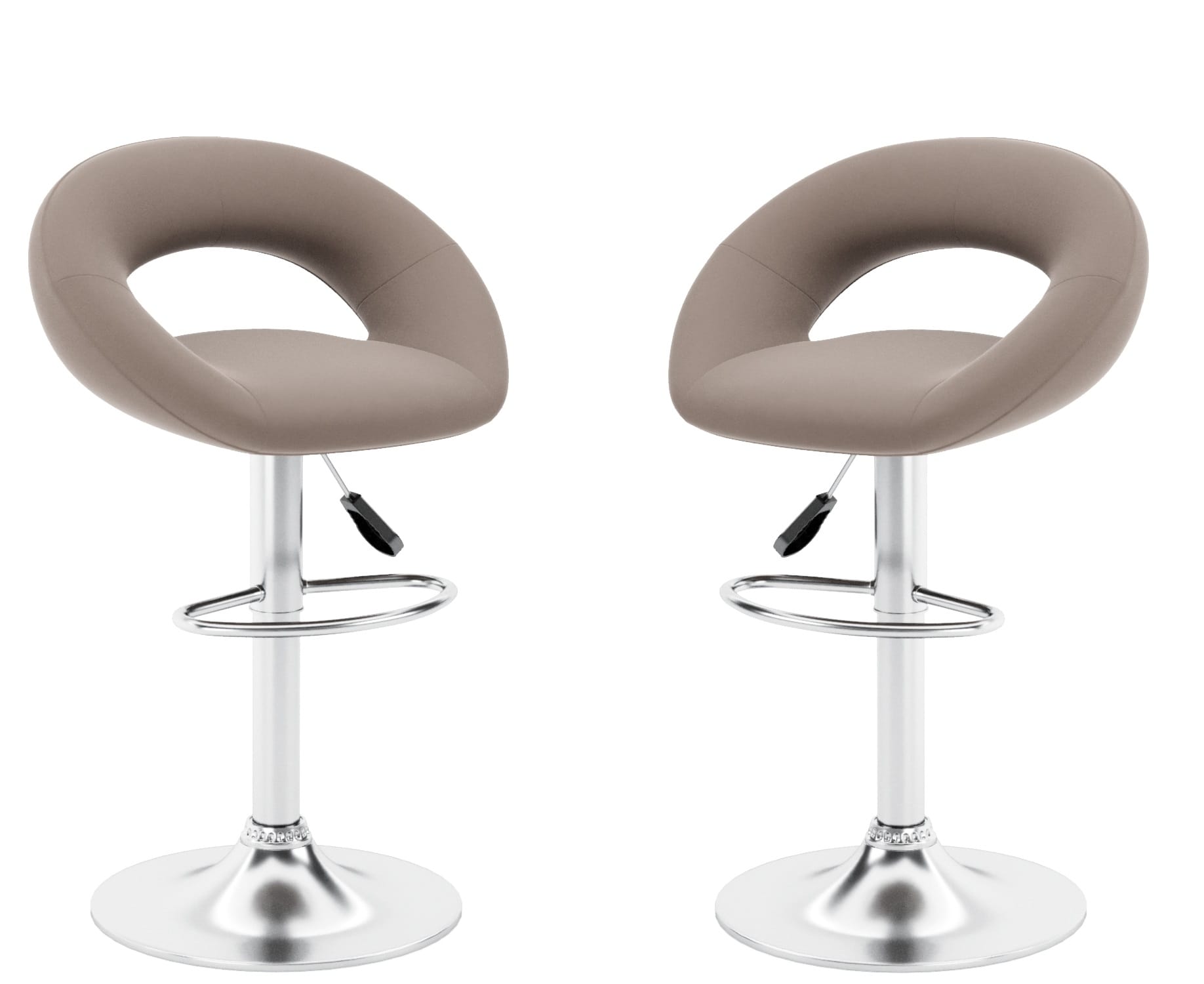 Стул барный (арт. ZS-603), опора ХРОМ (комплект 2 шт.) (Brown fabric (ткань коричн.)) - фото 1