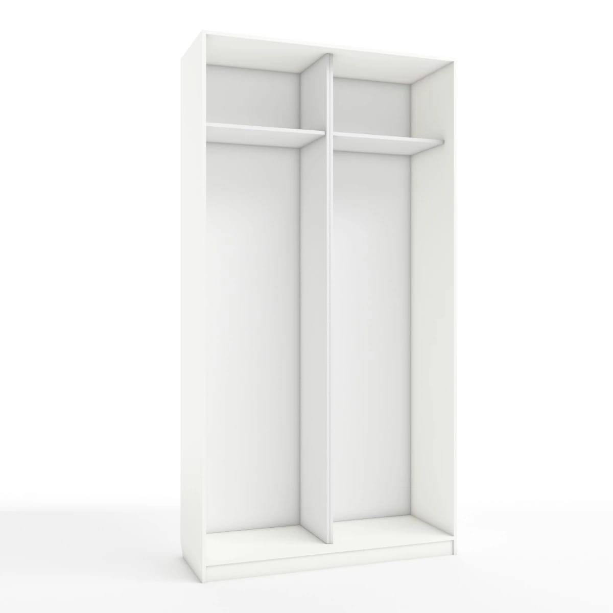 КОРПУС ШКАФА 1200*450*2300 ММ С АНТРЕСОЛЬНЫМИ ПОЛКАМИ (Корпус: БЕЛЫЙ шагрень, Наполнение: БЕЛЫЙ шагрень) - фото 1