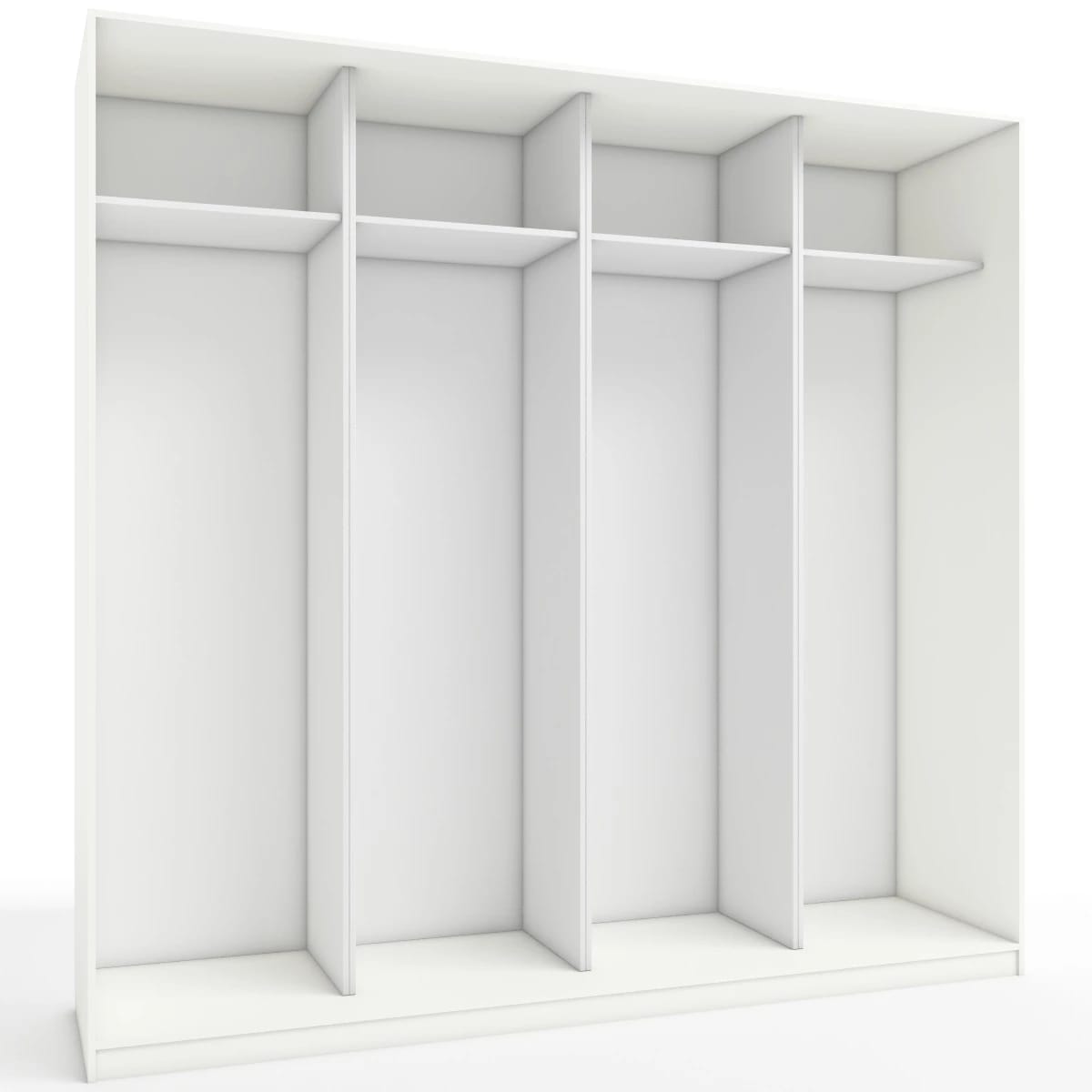 КОРПУС ШКАФА 2400*600*2300 ММ С АНТРЕСОЛЬНЫМИ ПОЛКАМИ (Корпус: БЕЛЫЙ шагрень, Наполнение: БЕЛЫЙ шагрень) - фото 1