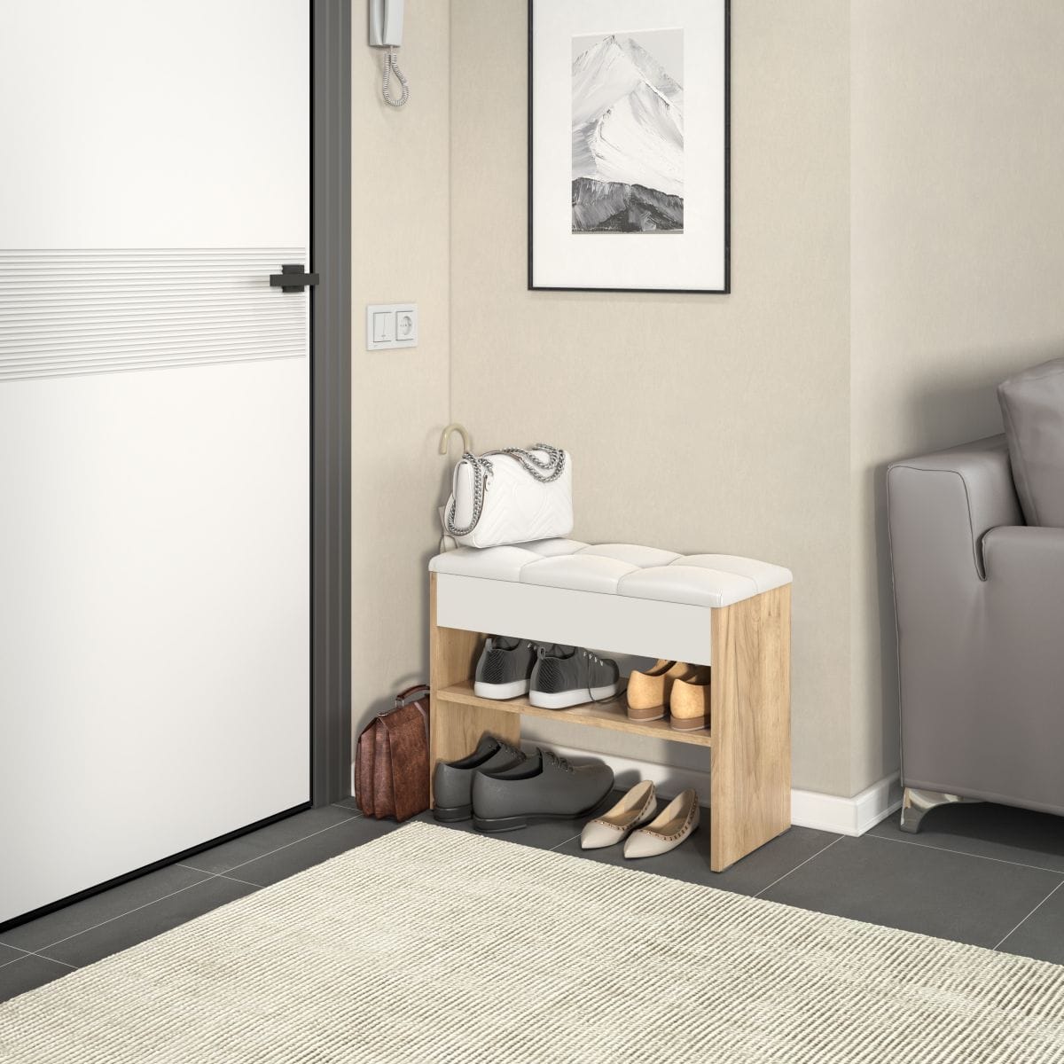 ЛЕССИ-М (Дуб крафт золотой/Белое/Б.милк) - фото 1