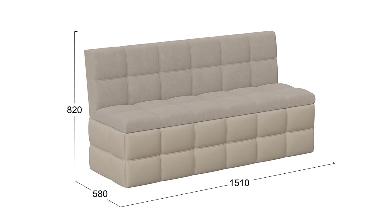 ДОМИНО (Кожзам светло-коричневый/Велюр мокко светлый) - фото 2