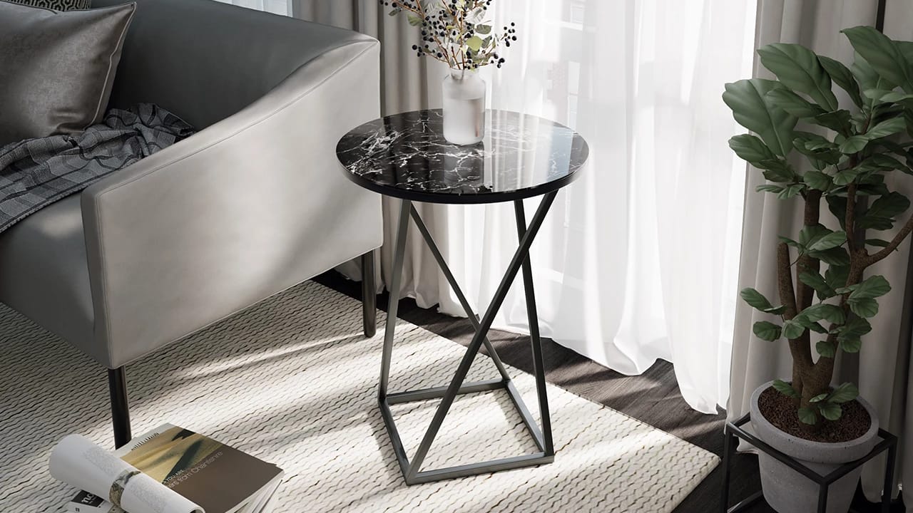 ДП 1-03-05 (чёрный/стекло с рисунком мрамор черный) - фото 3