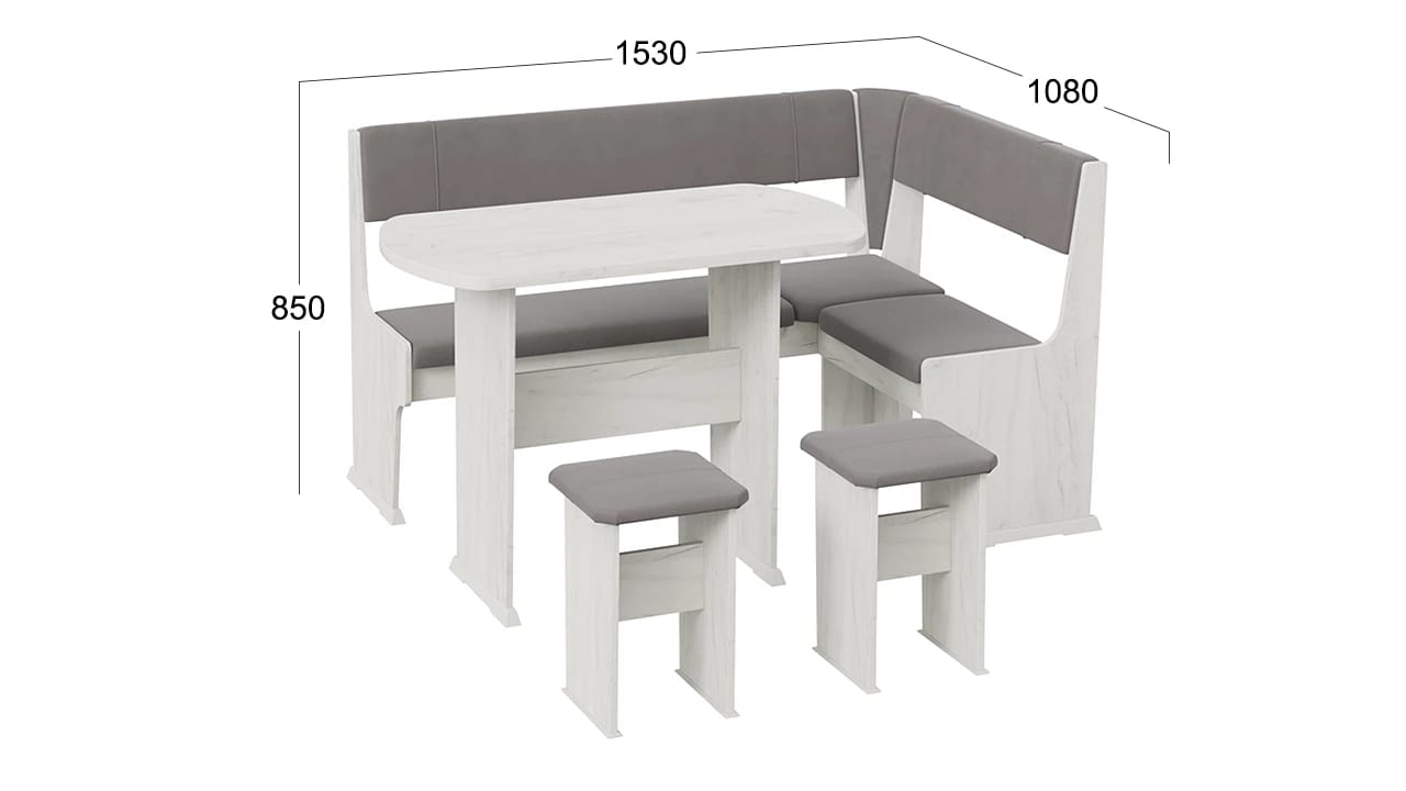 РИО (дуб крафт белый/микровелюр duna steel) - фото 3